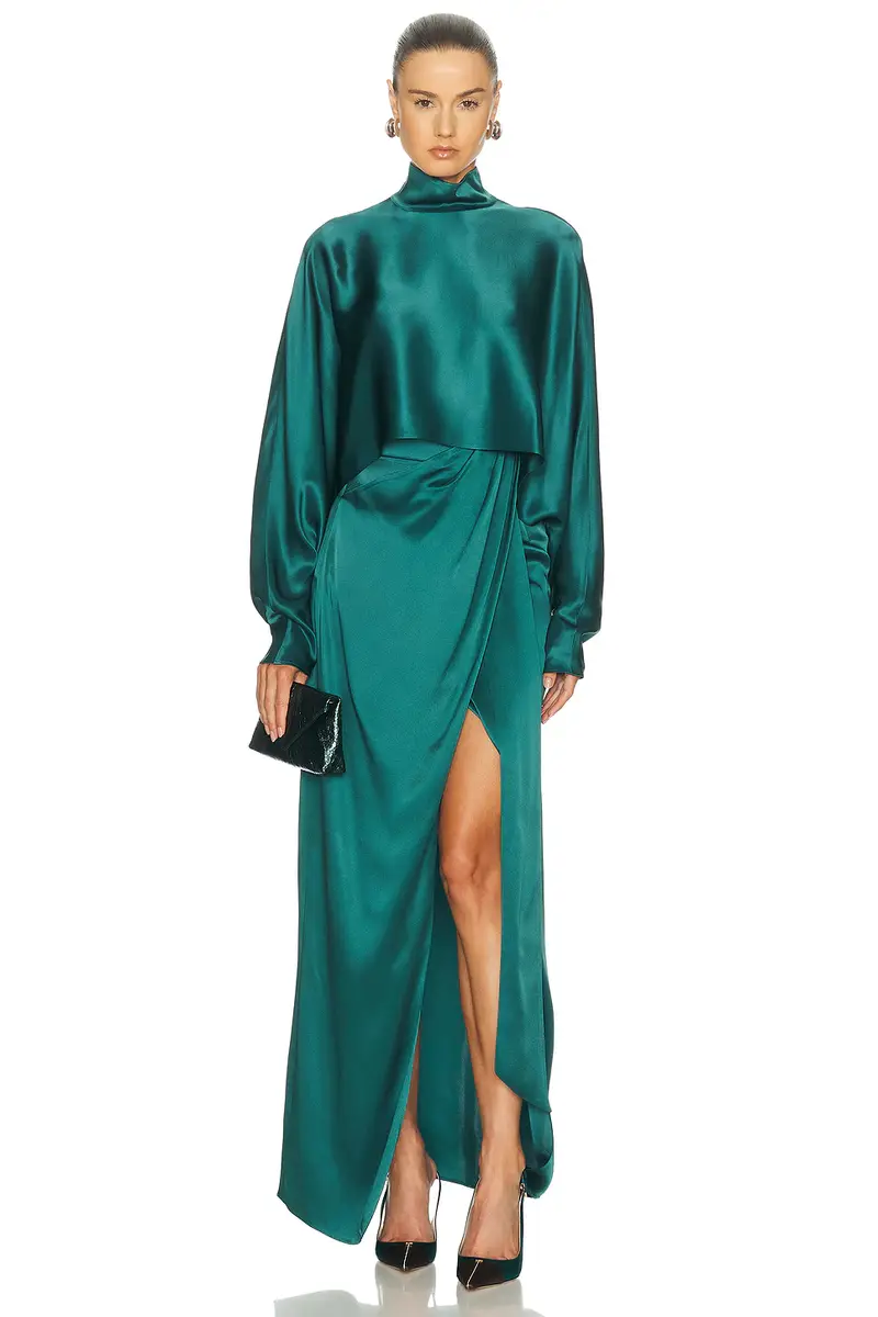 Lapointe Satin Wrap Maxi Skirt | Thumbnail 6 Lapointe Satin Wrap Maxi Skirt | Thumbnail 6