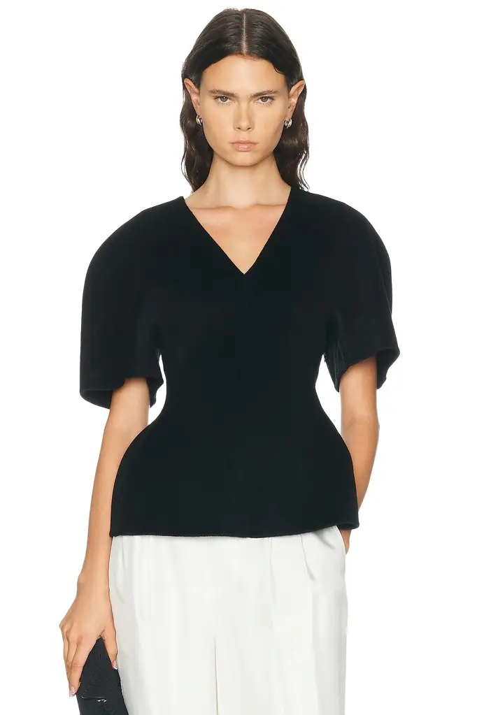 Lisa Yang Double V Neck Top