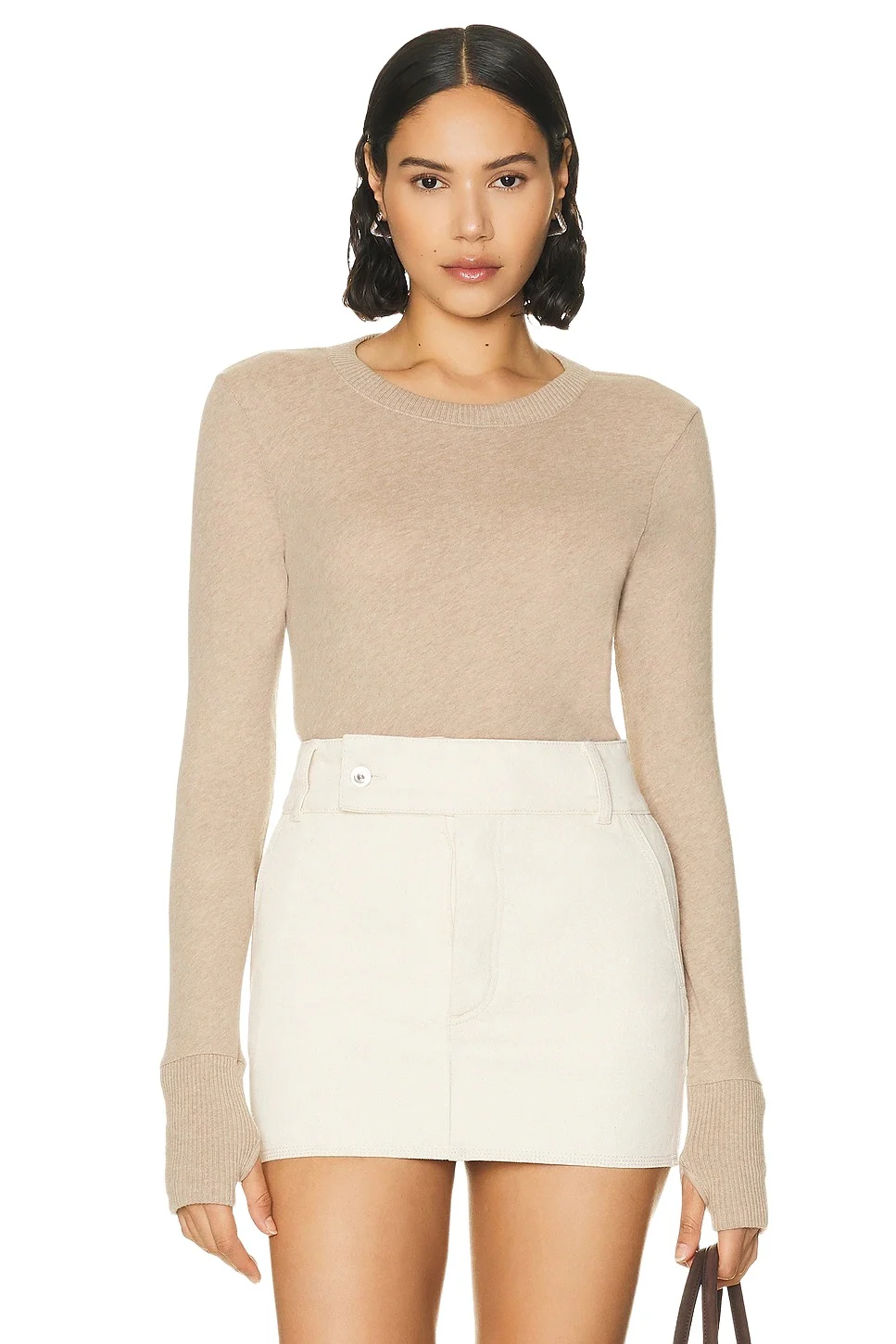 Cashmere Easy Cuffed Crew Neck Top Cashmere Easy Cuffed Crew Neck Top