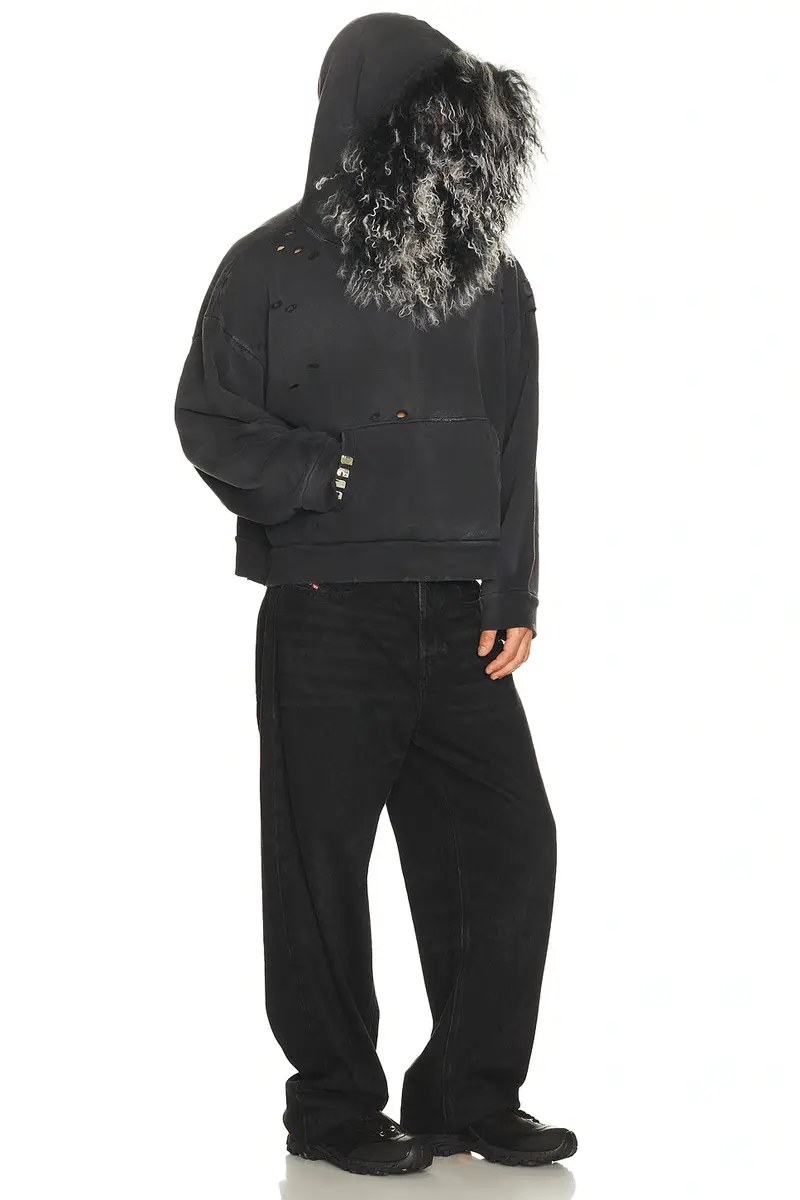 Strike Oil Thrashed Sweatshirt With Detachable Hood | Thumbnail 3 Strike Oil Thrashed Sweatshirt With Detachable Hood | Thumbnail 3