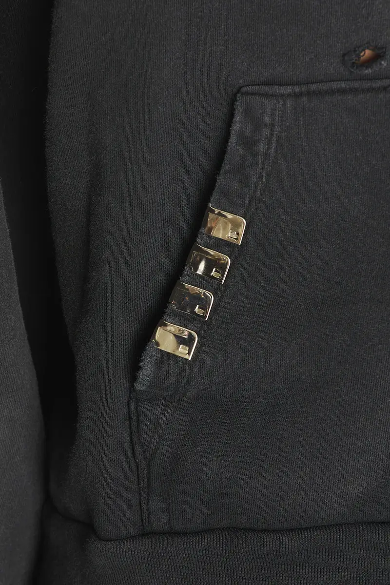 Strike Oil Thrashed Sweatshirt With Detachable Hood | Thumbnail 5 Strike Oil Thrashed Sweatshirt With Detachable Hood | Thumbnail 5