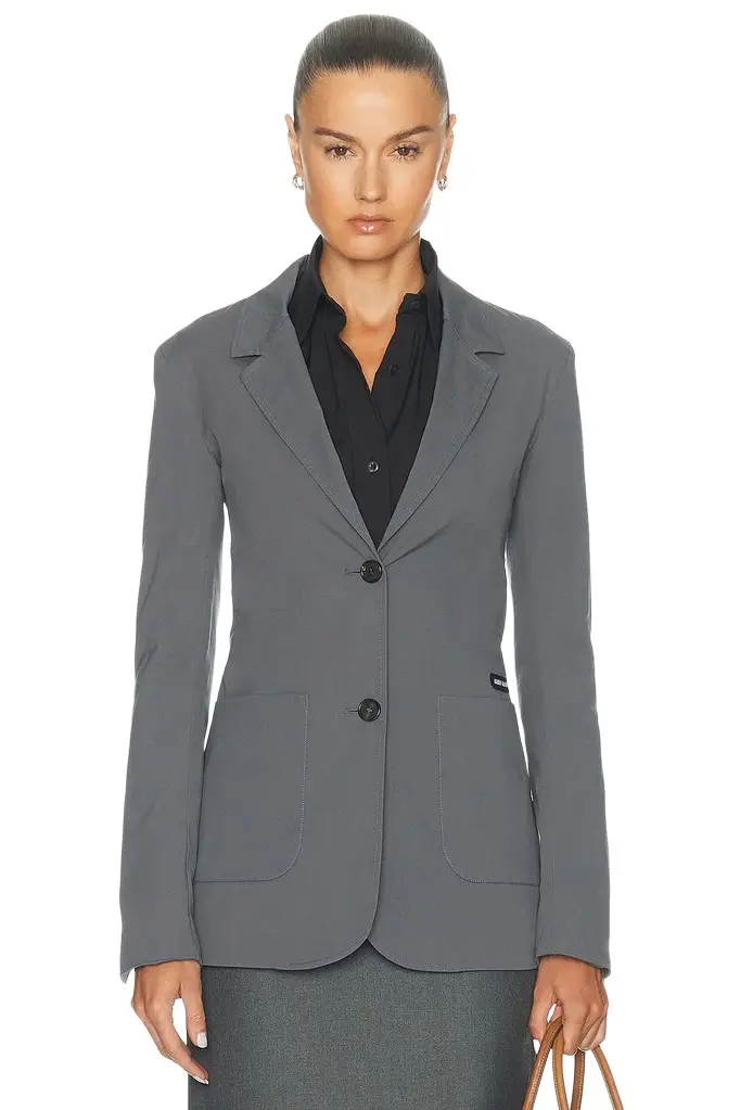 Popeline Stretch Washed Blazer Popeline Stretch Washed Blazer