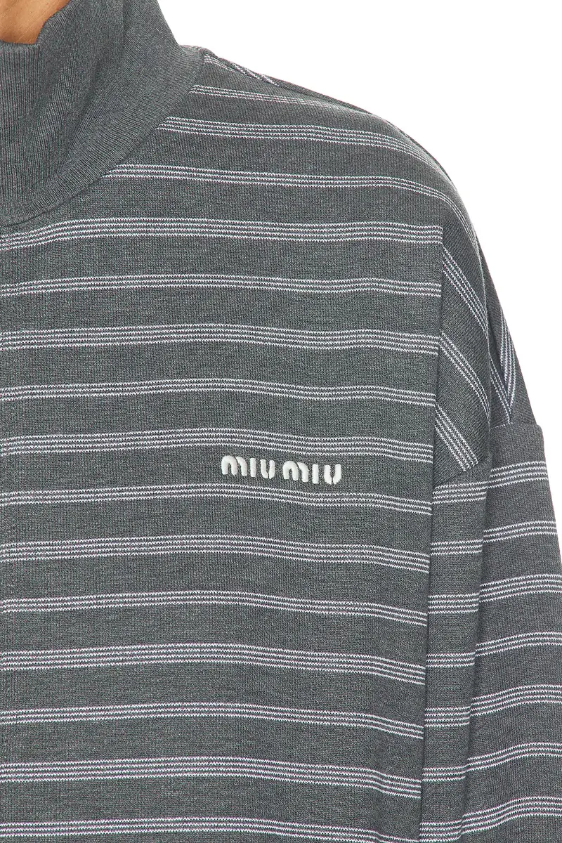 Miu Miu Felpa Righe Zip Up Jacket | Thumbnail 5 Miu Miu Felpa Righe Zip Up Jacket | Thumbnail 5