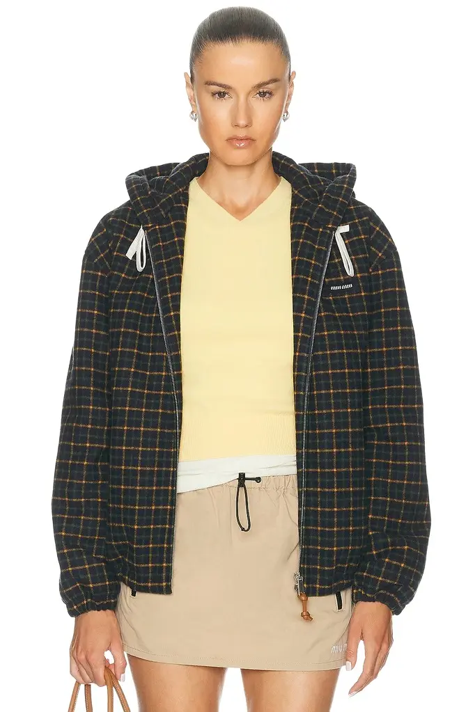 Miu Miu Check Color Padded Jacket