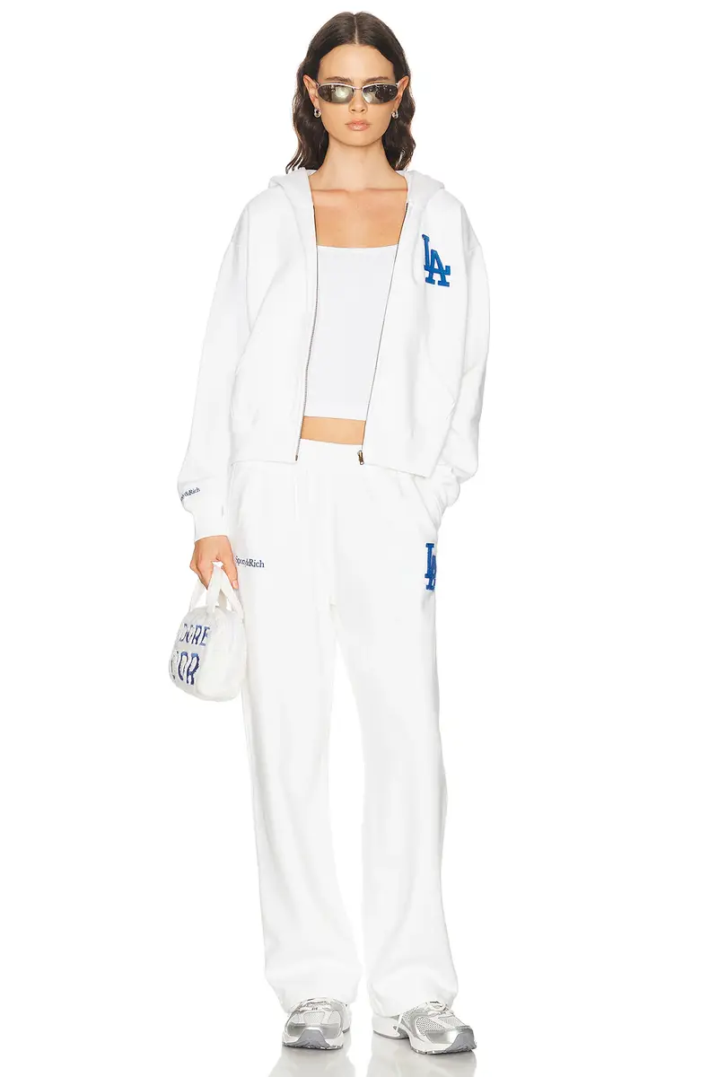 Sporty & Rich x Dodgers LA Serif Wide Sweatpant | Thumbnail 6