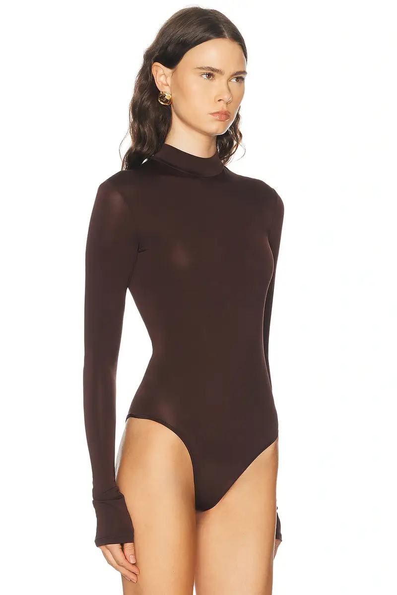 Lapointe Jersey Mock Neck Bodysuit | Thumbnail 3 Lapointe Jersey Mock Neck Bodysuit | Thumbnail 3
