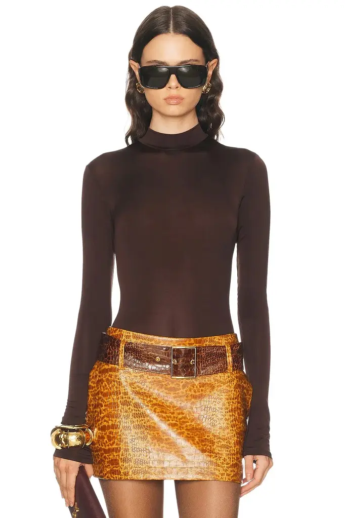 Jersey Mock Neck Bodysuit Jersey Mock Neck Bodysuit
