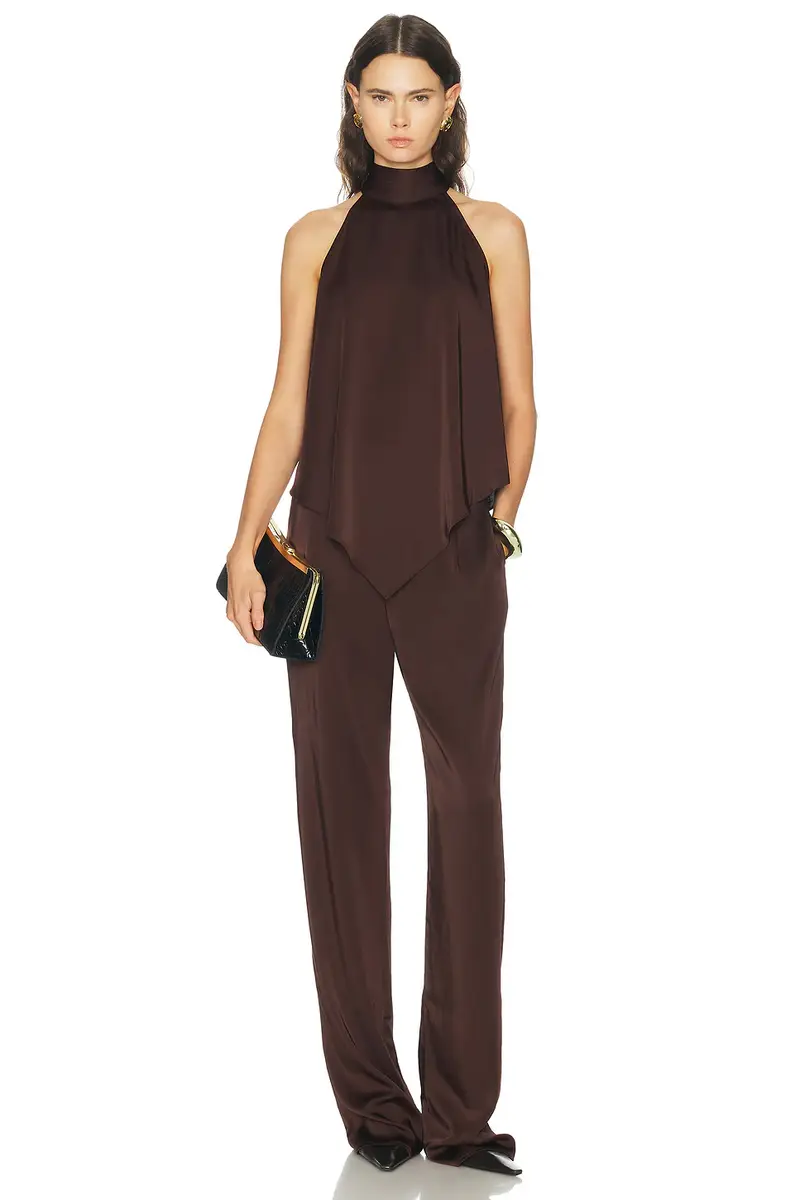 Lapointe Lightweight Satin Hankerchief Top | Thumbnail 4 Lapointe Lightweight Satin Hankerchief Top | Thumbnail 4