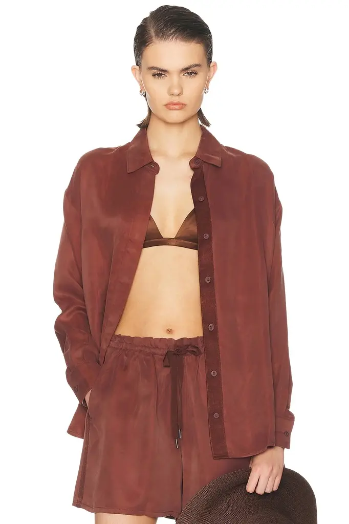 Beyond Yoga Sunkissed Cupro Button Down Shirt