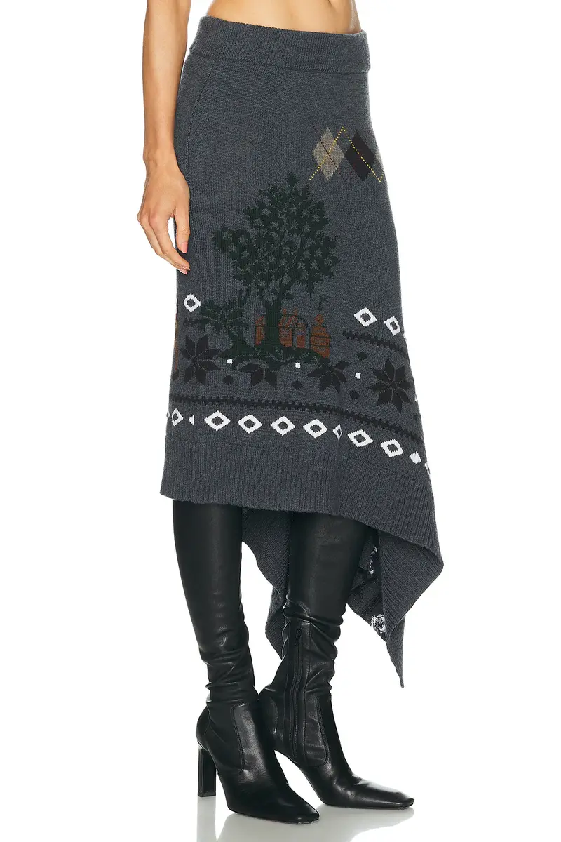 Monse Mixed Fair Isle Midi Skirt | Thumbnail 2