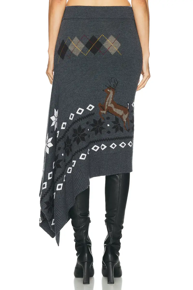 Monse Mixed Fair Isle Midi Skirt | Thumbnail 4