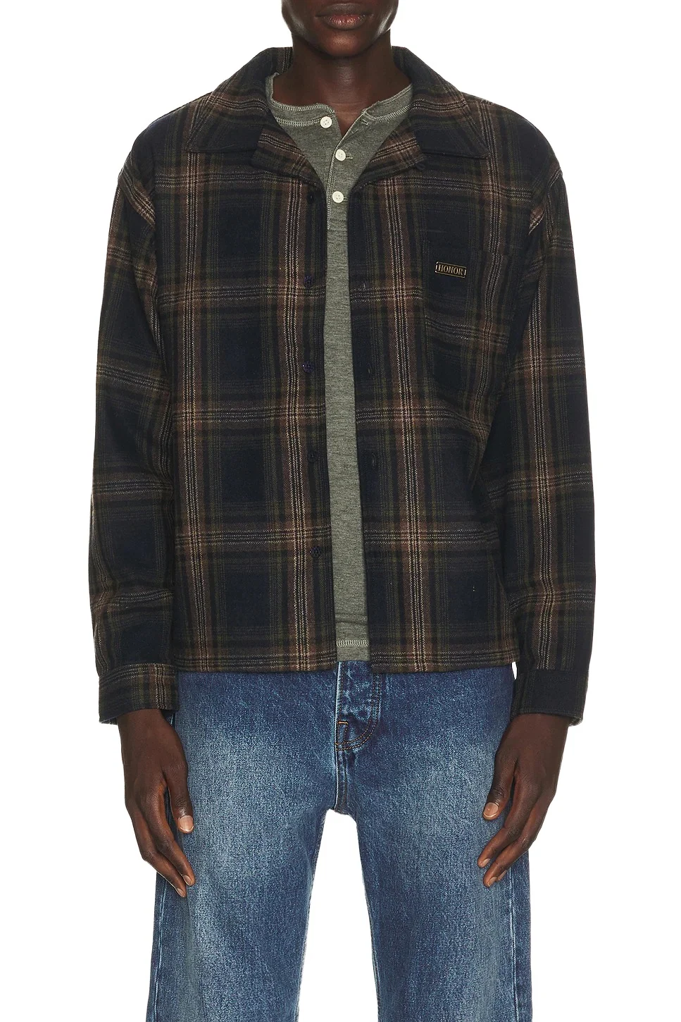 Honor The Gift Plaid Flannel Long Sleeve Overshirt