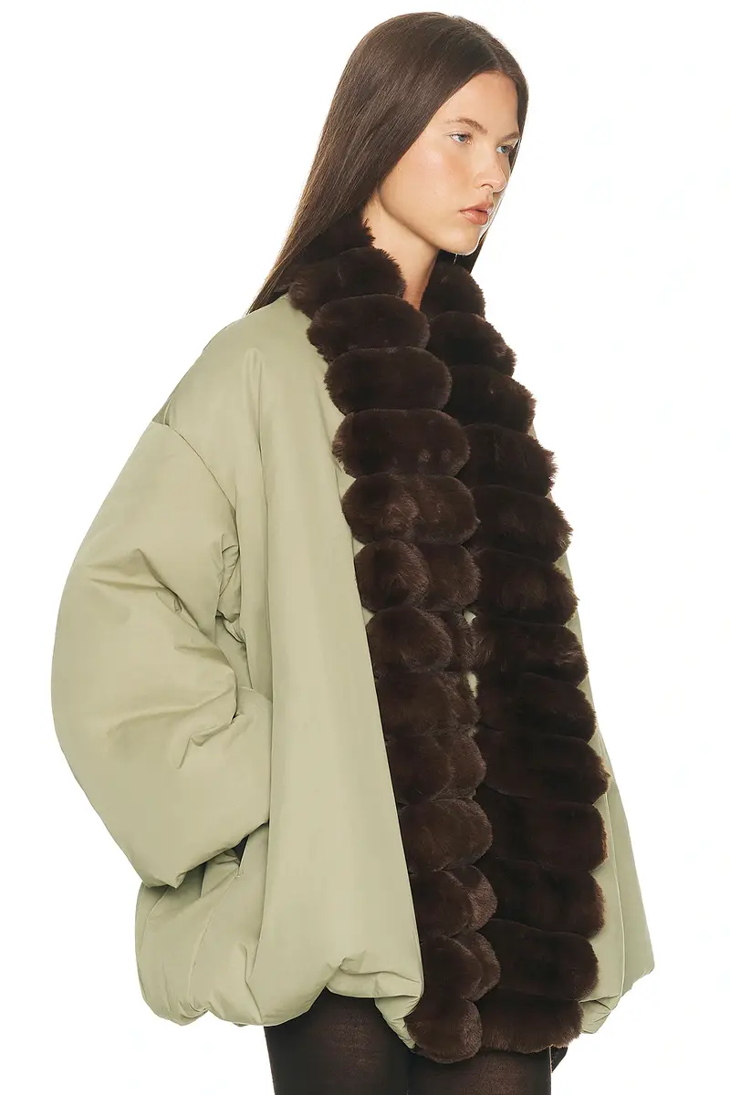 Helsa Bubble Puffer With Faux Fur | Thumbnail 3 Helsa Bubble Puffer With Faux Fur | Thumbnail 3