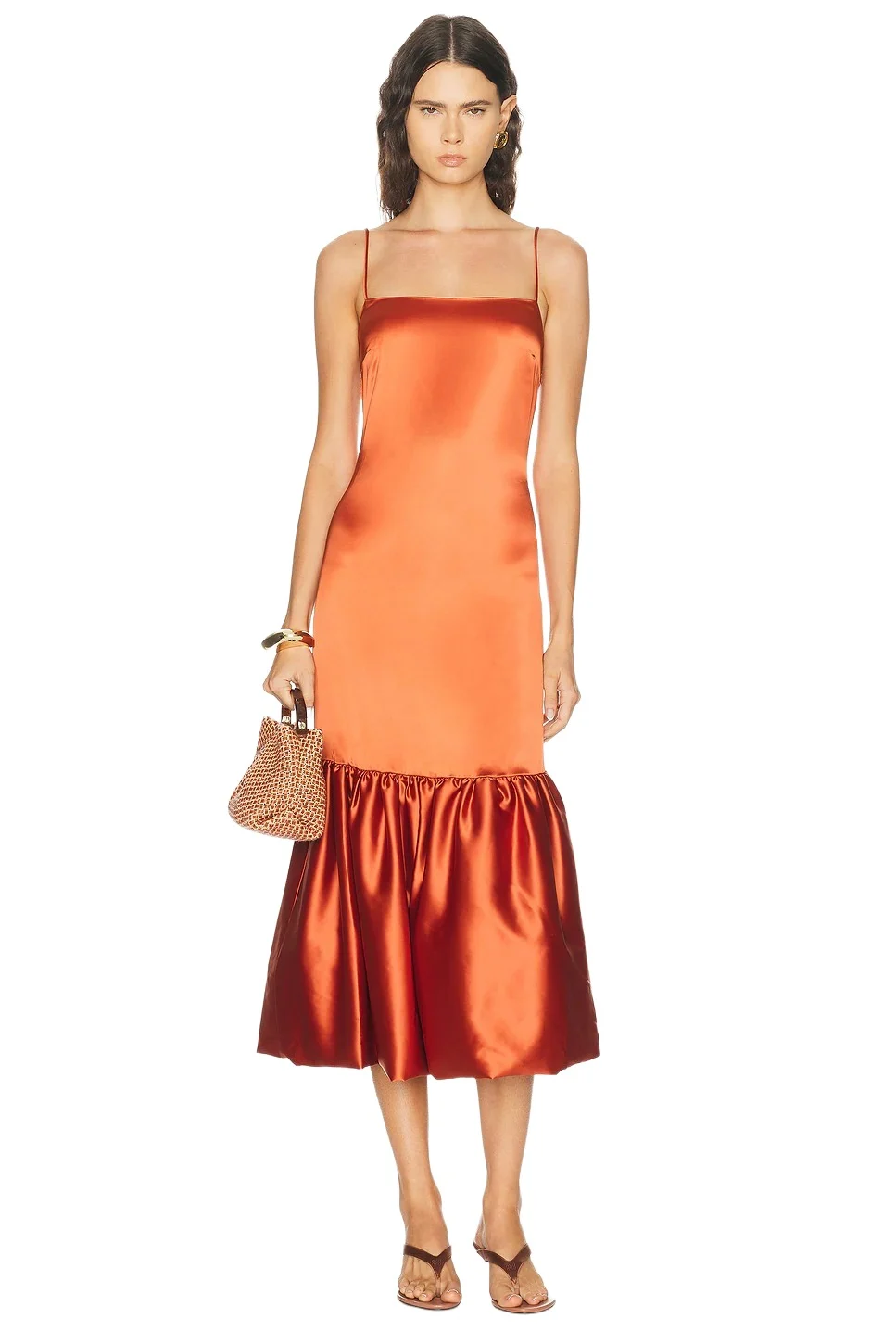 CAROLINE CONSTAS Sydney Ruffle Hem Gown