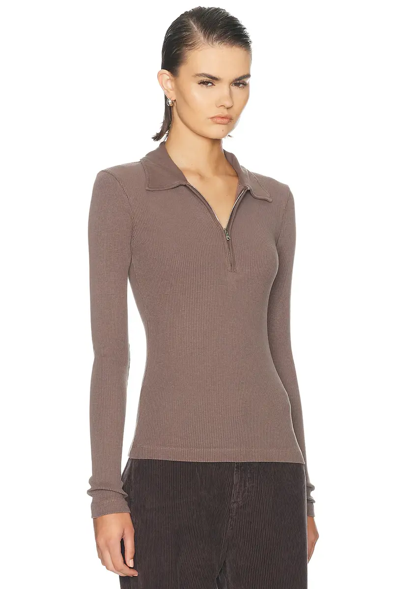 AGOLDE Amica Zip Polo Shirt | Thumbnail 2