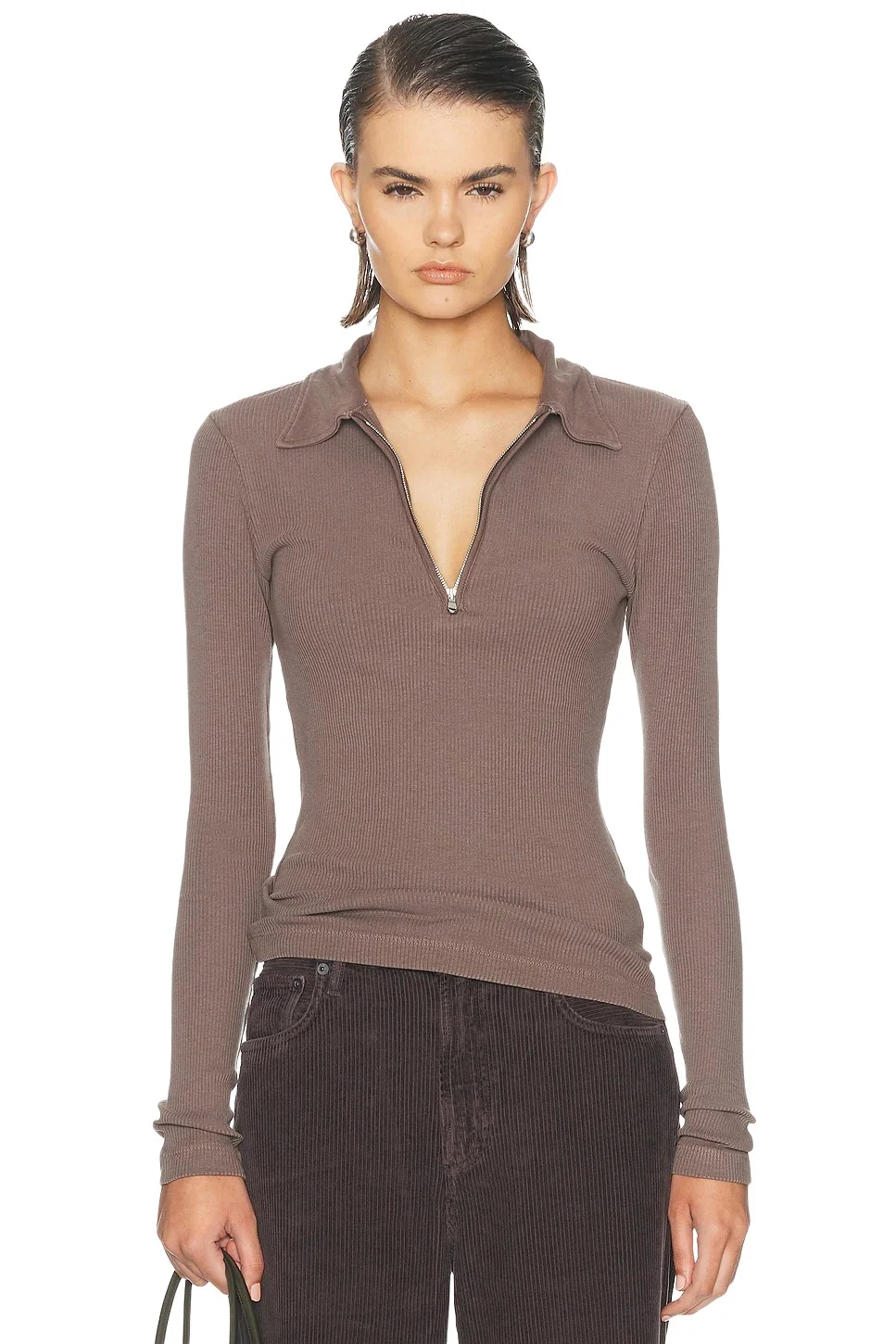 AGOLDE Amica Zip Polo Shirt