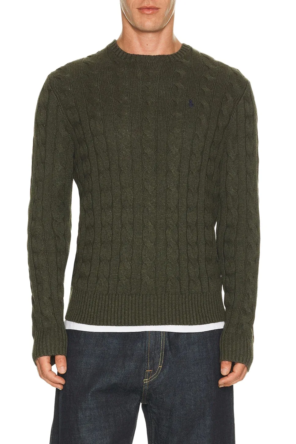 Polo Ralph Lauren Cotton Cable Knit Crewneck Sweater
