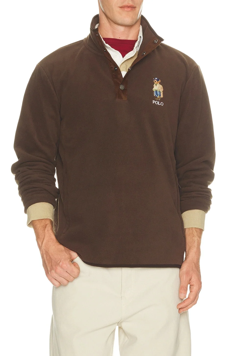 Polo Ralph Lauren Poly Fleece Litchfield Bear Snap Mockneck Pullover