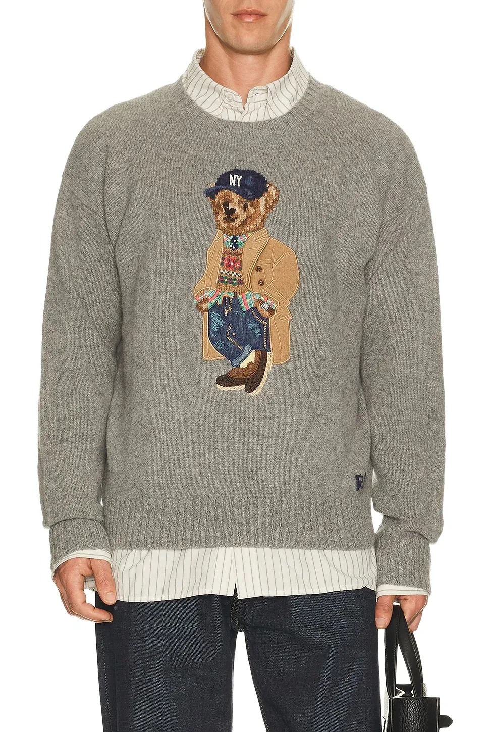 Polo Ralph Lauren Wool Blend Novelty Heritage Bear Crewneck Sweater