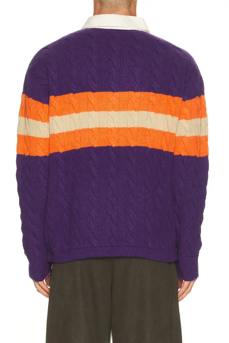 Polo Ralph Lauren Wool Blend Cable Knit Rugby Polo Sweater | Thumbnail 2 Polo Ralph Lauren Wool Blend Cable Knit Rugby Polo Sweater | Thumbnail 2