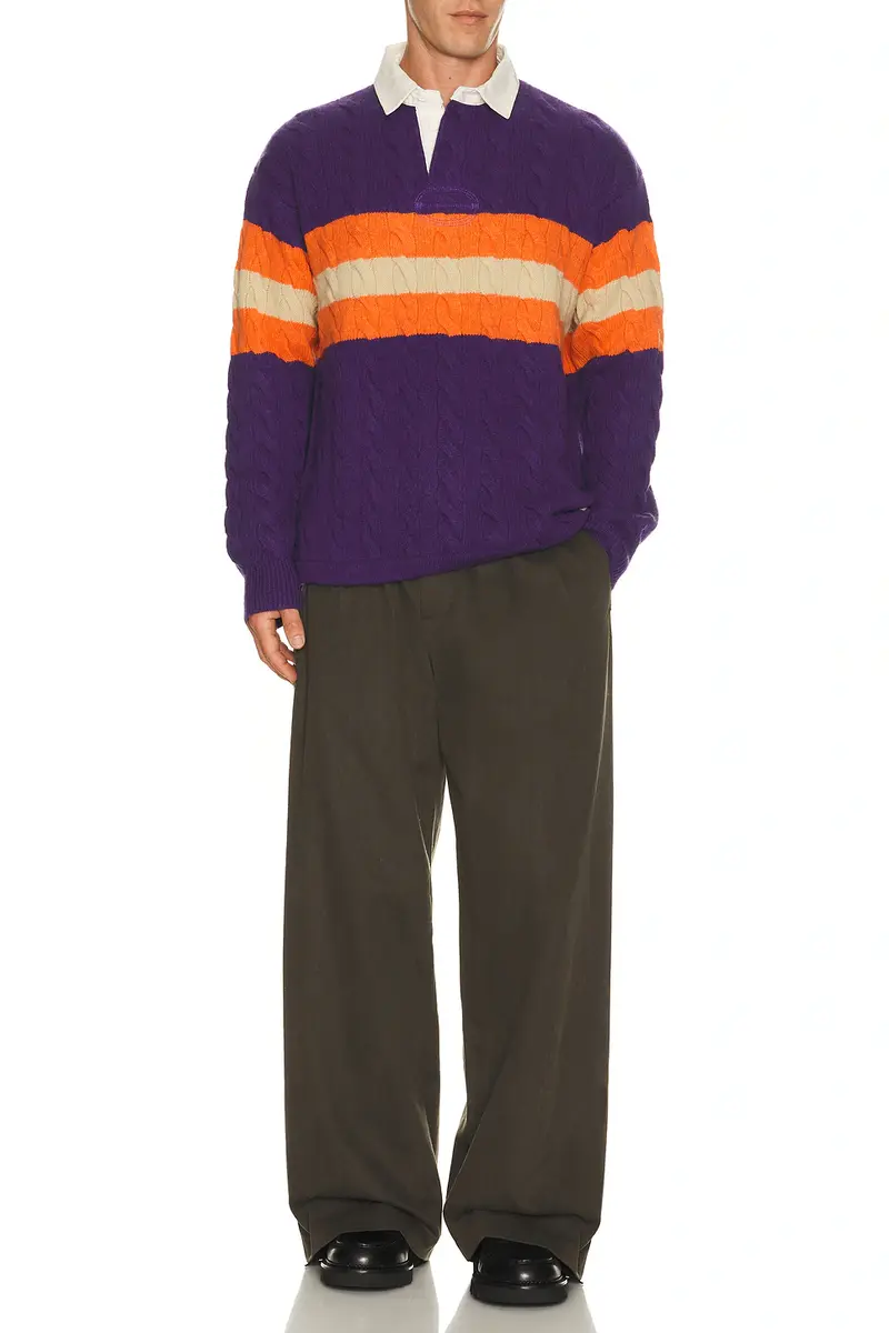 Polo Ralph Lauren Wool Blend Cable Knit Rugby Polo Sweater | Thumbnail 3 Polo Ralph Lauren Wool Blend Cable Knit Rugby Polo Sweater | Thumbnail 3