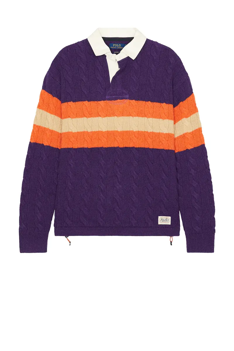 Polo Ralph Lauren Wool Blend Cable Knit Rugby Polo Sweater | Thumbnail 4 Polo Ralph Lauren Wool Blend Cable Knit Rugby Polo Sweater | Thumbnail 4