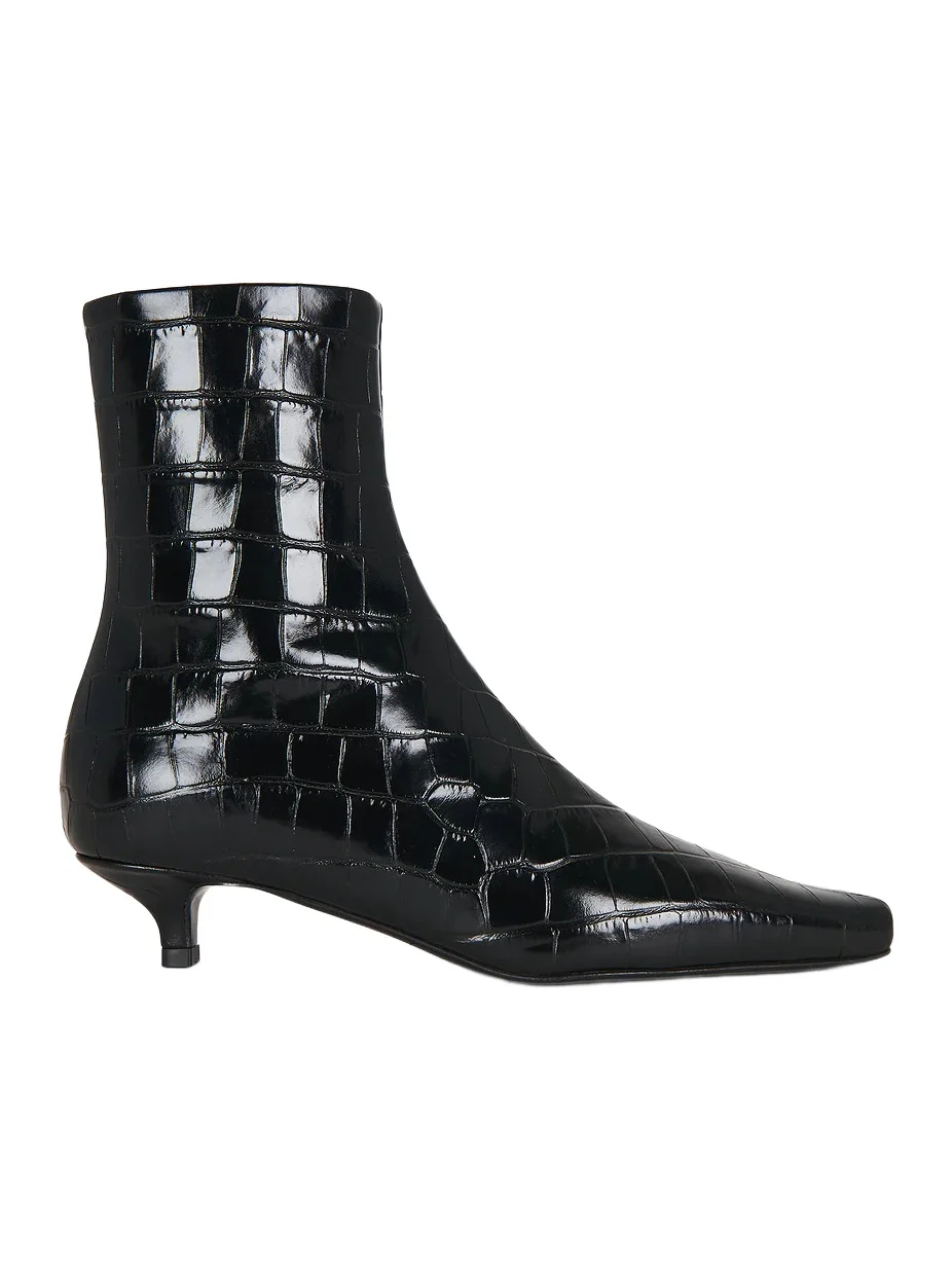 Slim Croco Embossed Ankle Boot Slim Croco Embossed Ankle Boot