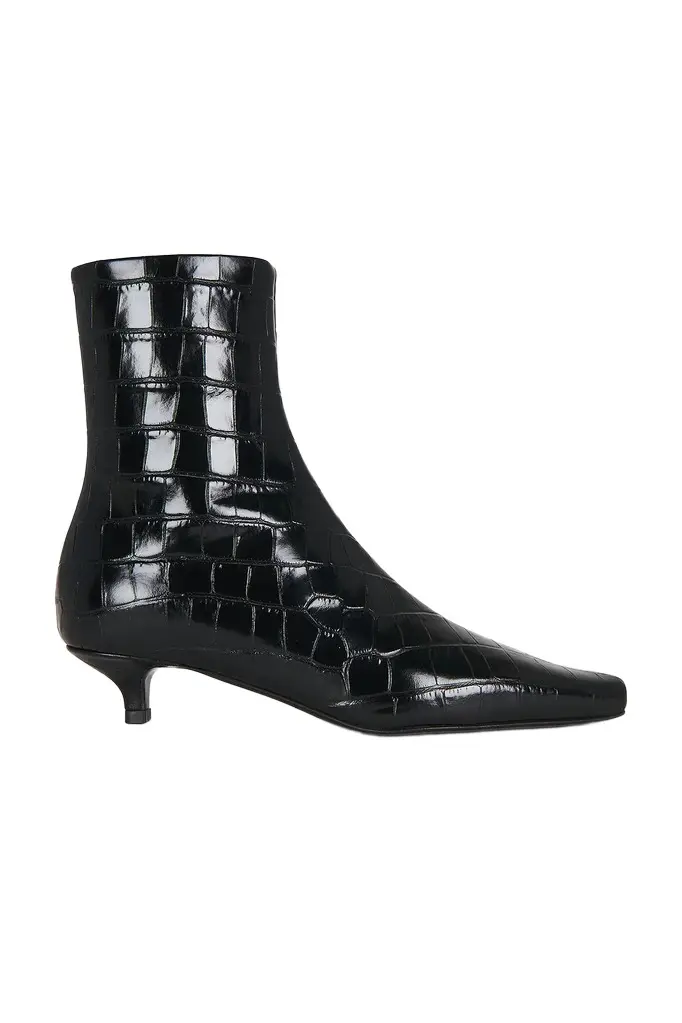TOTEME Slim Croco Embossed Ankle Boot