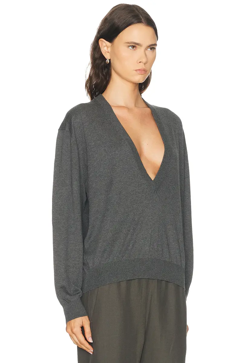 EAVES Devyn V Neck Sweater | Thumbnail 2