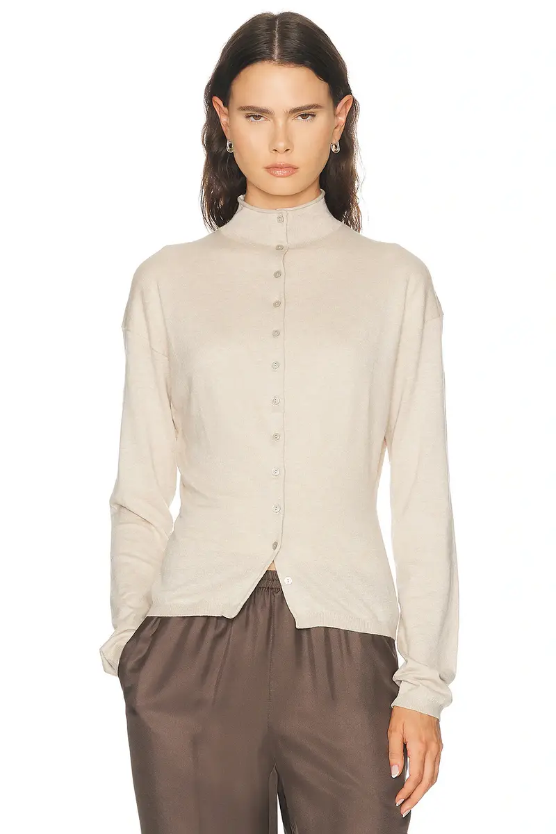 EAVES Kaycey Mock Neck Cardigan | Thumbnail 2