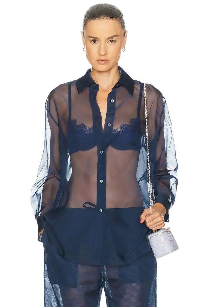 Organza Button Up Shirt Organza Button Up Shirt