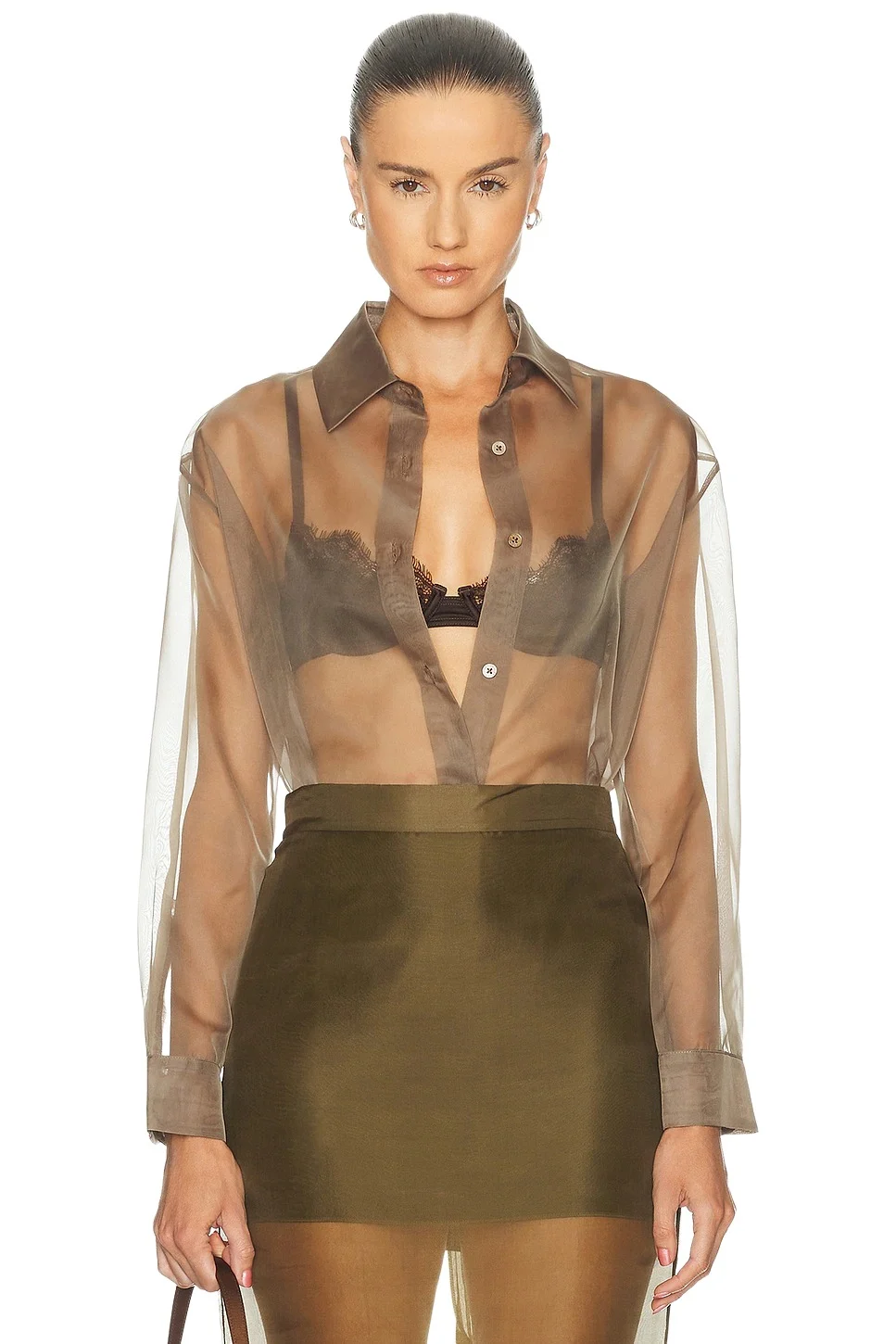 Organza Button Up Shirt
