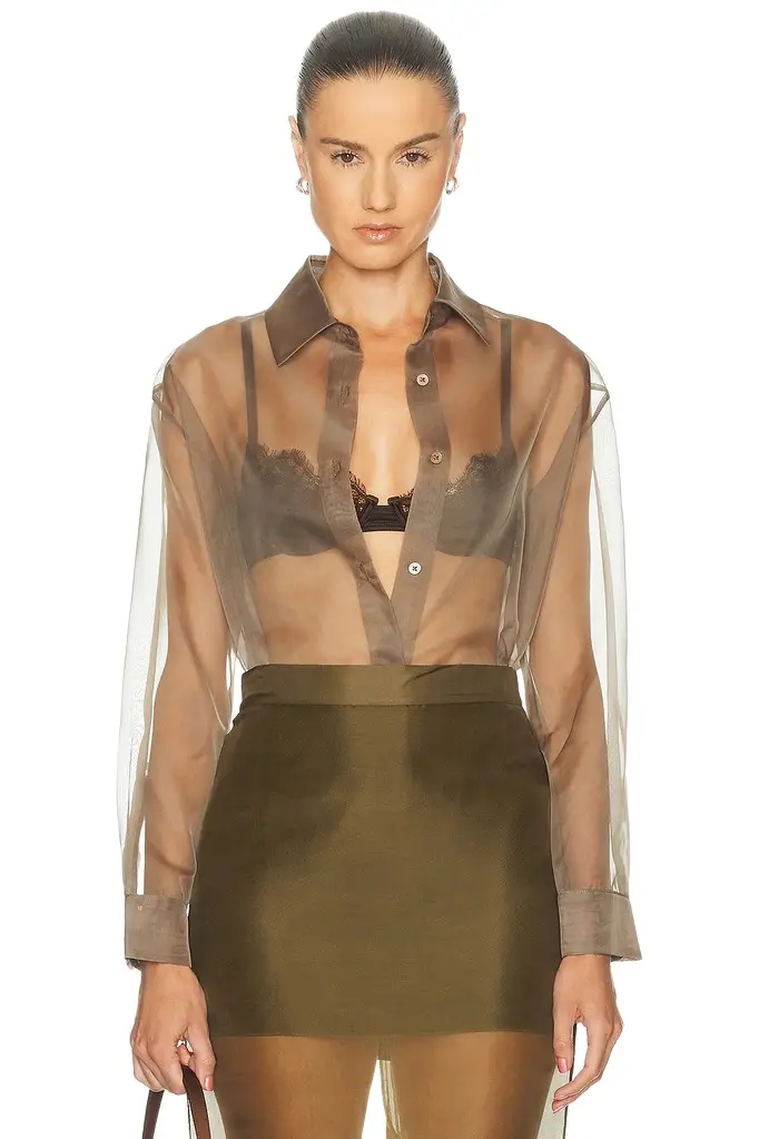 Organza Button Up Shirt Organza Button Up Shirt