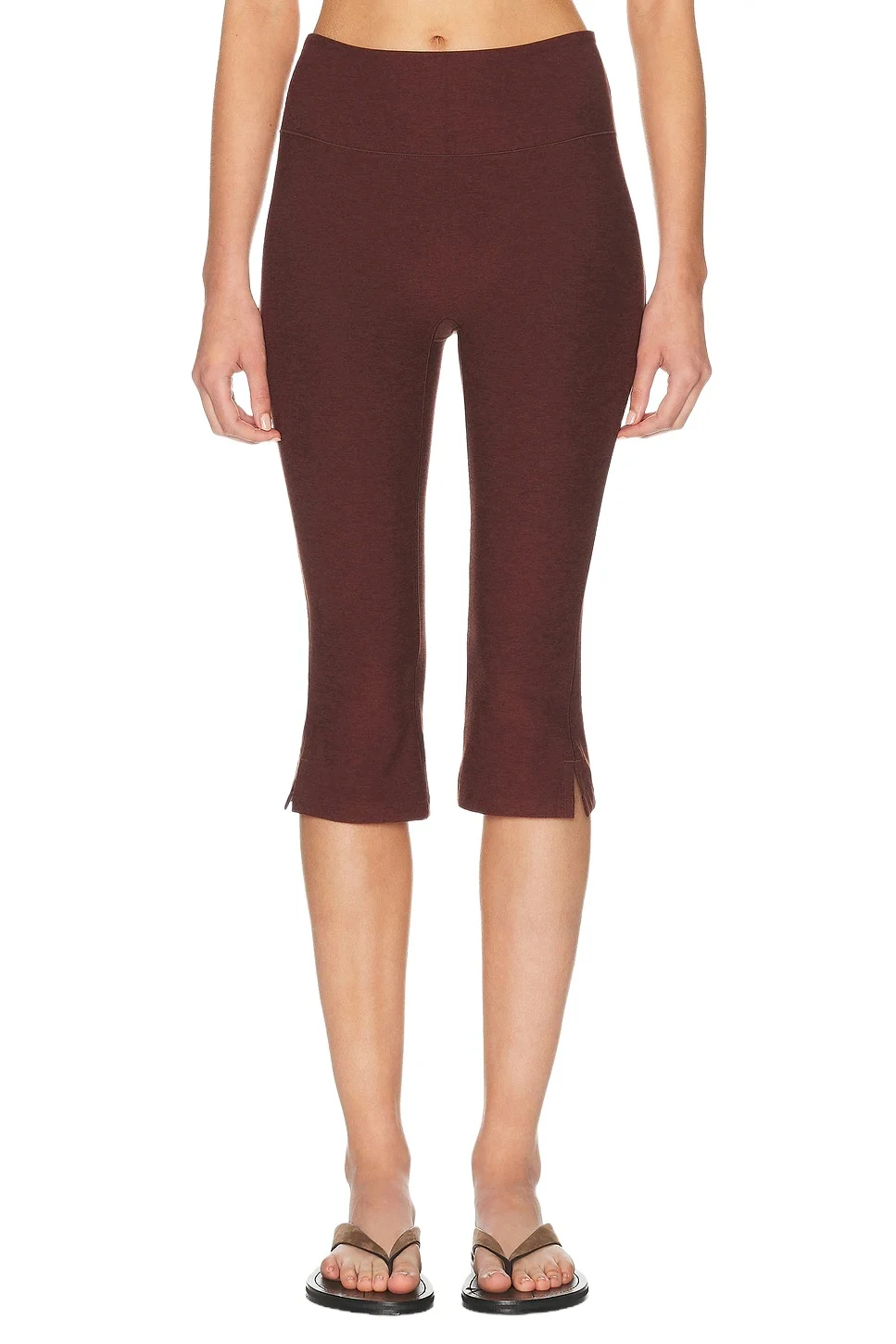 Spacedye Mid Rise Slit Pedal Pusher Legging Spacedye Mid Rise Slit Pedal Pusher Legging