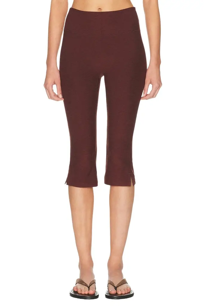 Spacedye Mid Rise Slit Pedal Pusher Legging Spacedye Mid Rise Slit Pedal Pusher Legging