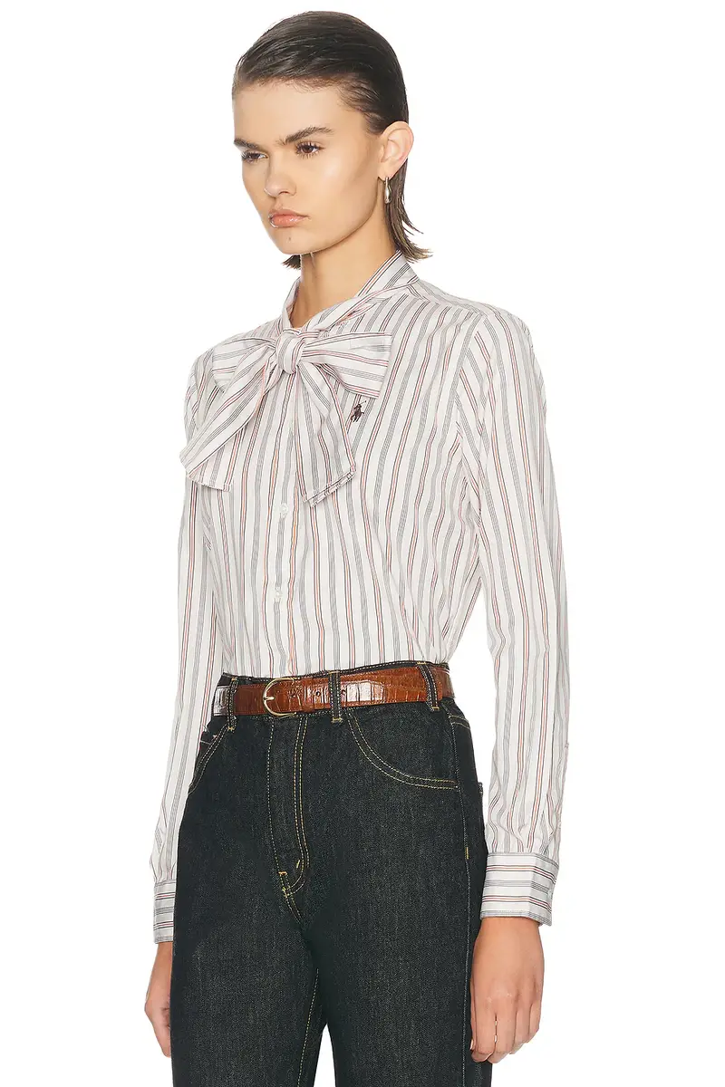 Polo Ralph Lauren Long Sleeve Tie Collared Shirt | Thumbnail 2