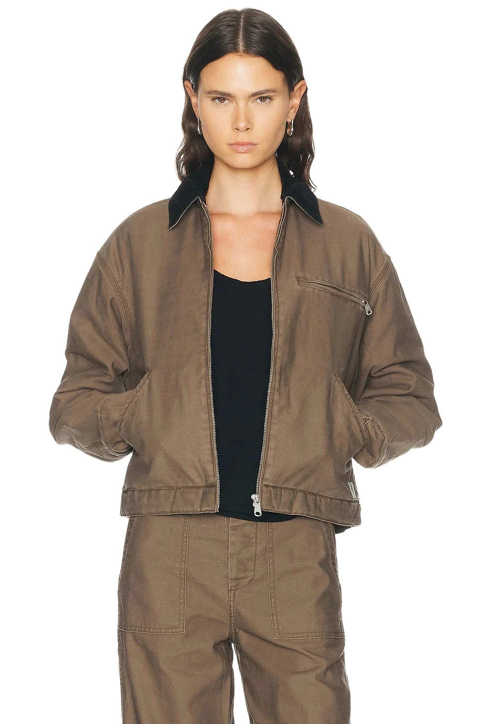 ÉTERNE Cody Slub Cotton Sateen Jacket