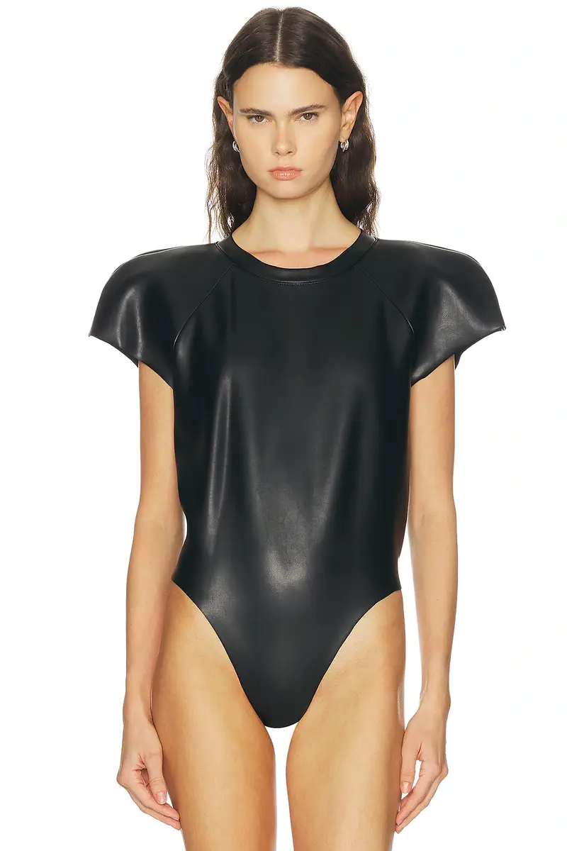 Norma Kamali Cap Sleeve Bomber Bodysuit | Thumbnail 2