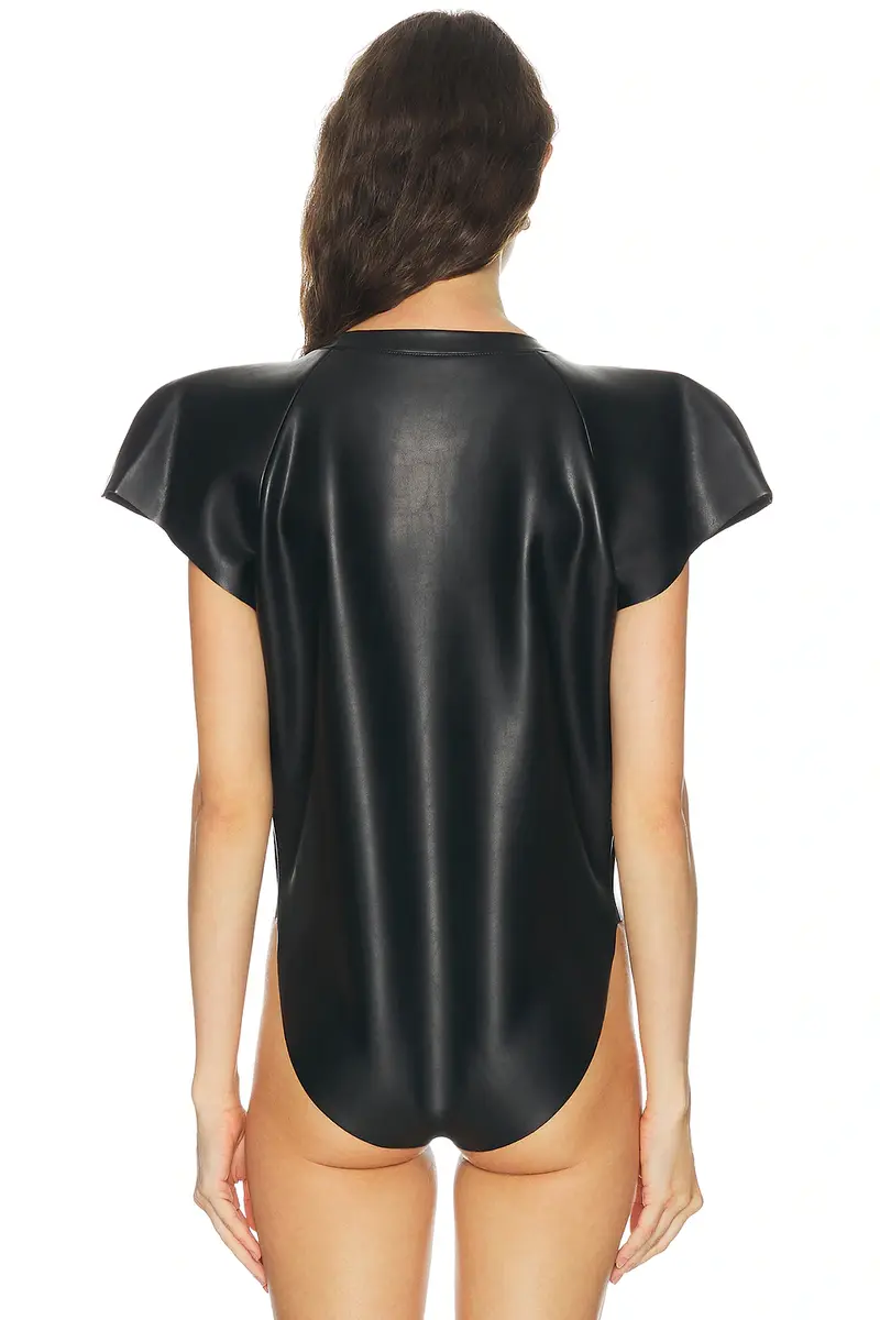 Norma Kamali Cap Sleeve Bomber Bodysuit | Thumbnail 4
