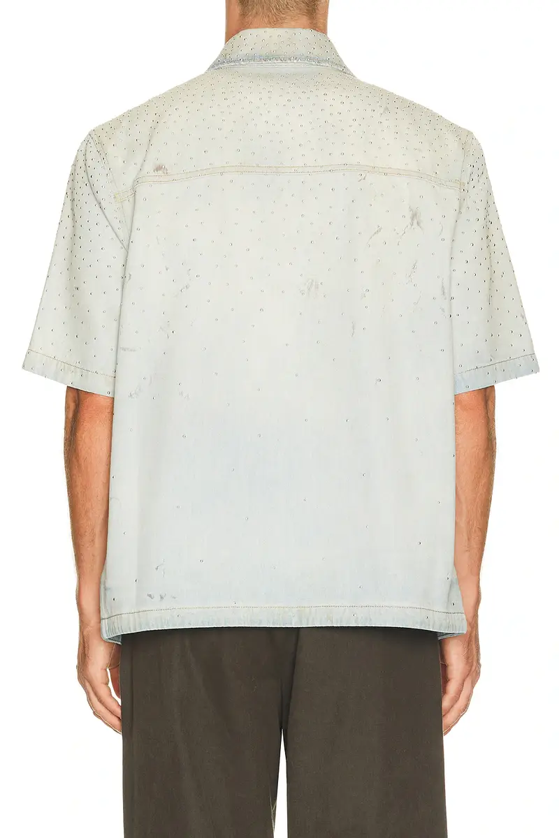 AMIRI Crystal Long Sleeve OS Denim Shirt | Thumbnail 2
