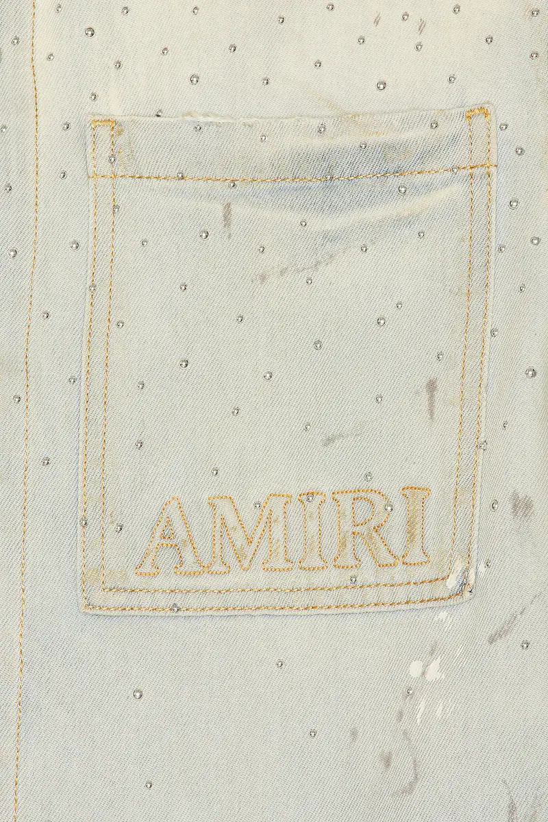 AMIRI Crystal Long Sleeve OS Denim Shirt | Thumbnail 5