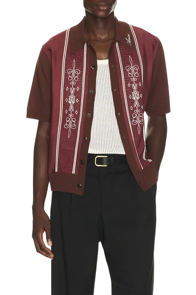 AMIRI Ma Paneled Knit Shirt