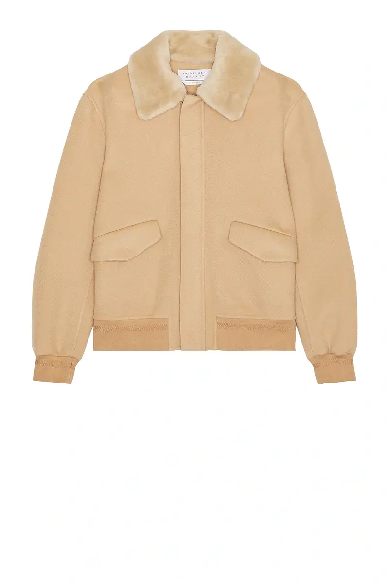 Gabriela Hearst James Bomber Jacket With Shearling Collar | Thumbnail 4