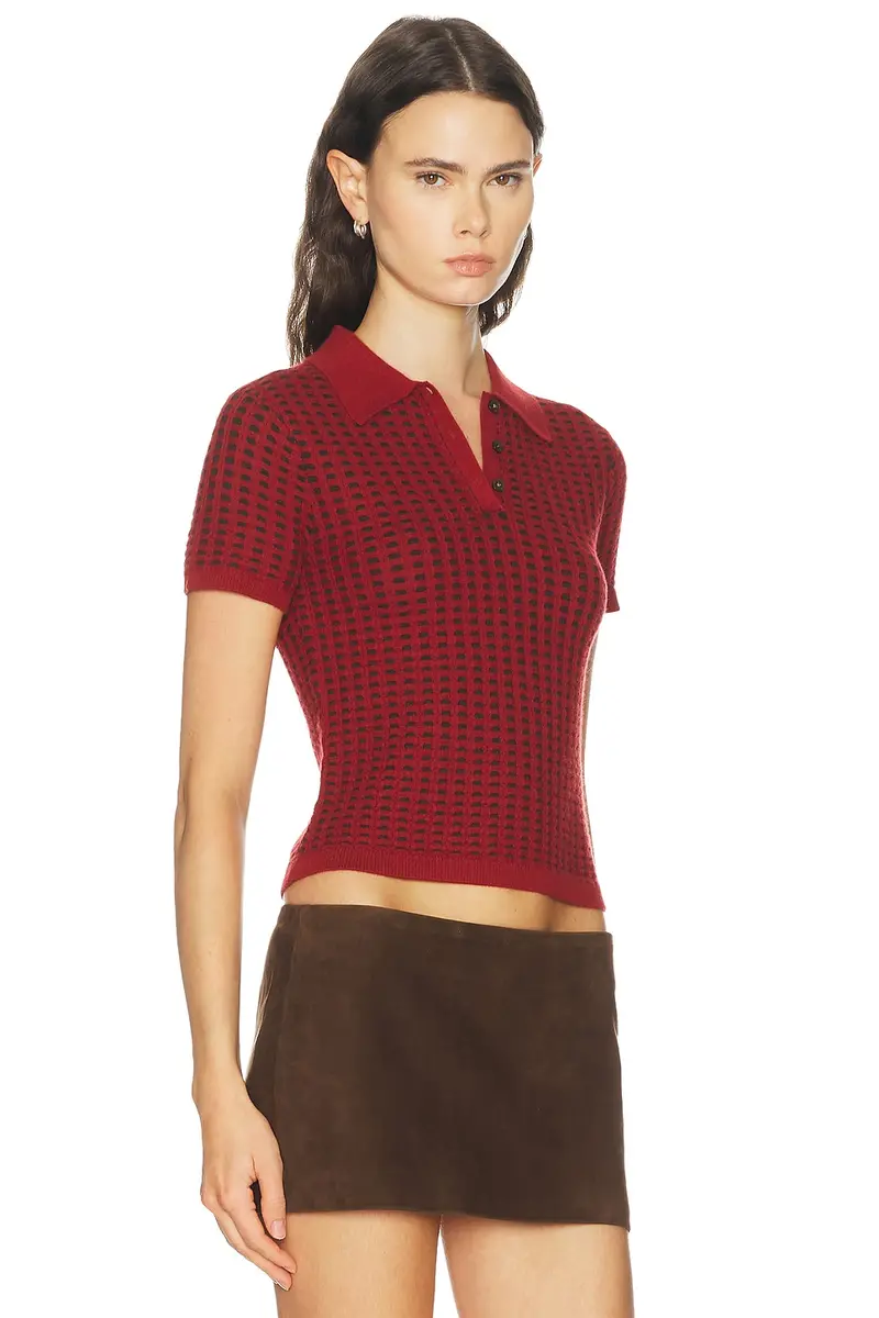 Guest In Residence Shrunken Waffle Polo Top | Thumbnail 2 Guest In Residence Shrunken Waffle Polo Top | Thumbnail 2