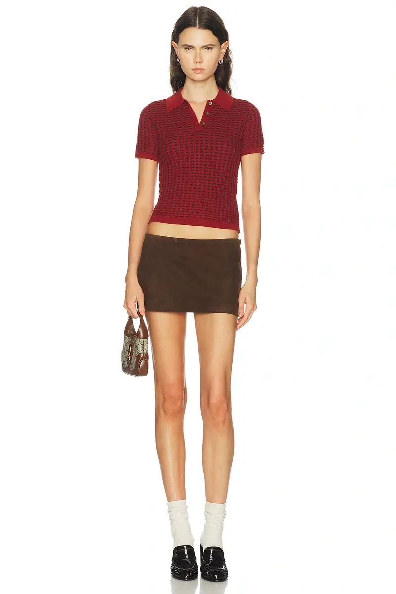 Guest In Residence Shrunken Waffle Polo Top | Thumbnail 4 Guest In Residence Shrunken Waffle Polo Top | Thumbnail 4