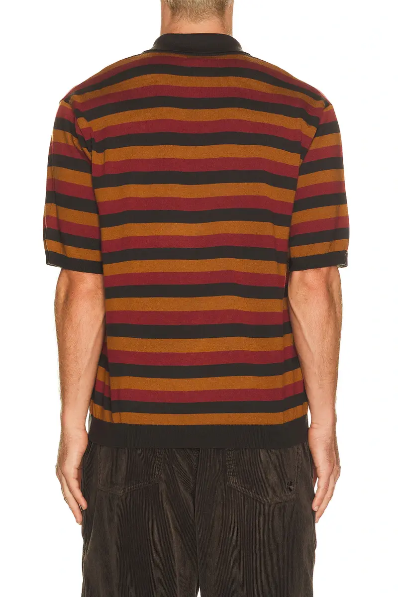 vowels Long Sleeve Knitted Stripe Polo | Thumbnail 2 vowels Long Sleeve Knitted Stripe Polo | Thumbnail 2