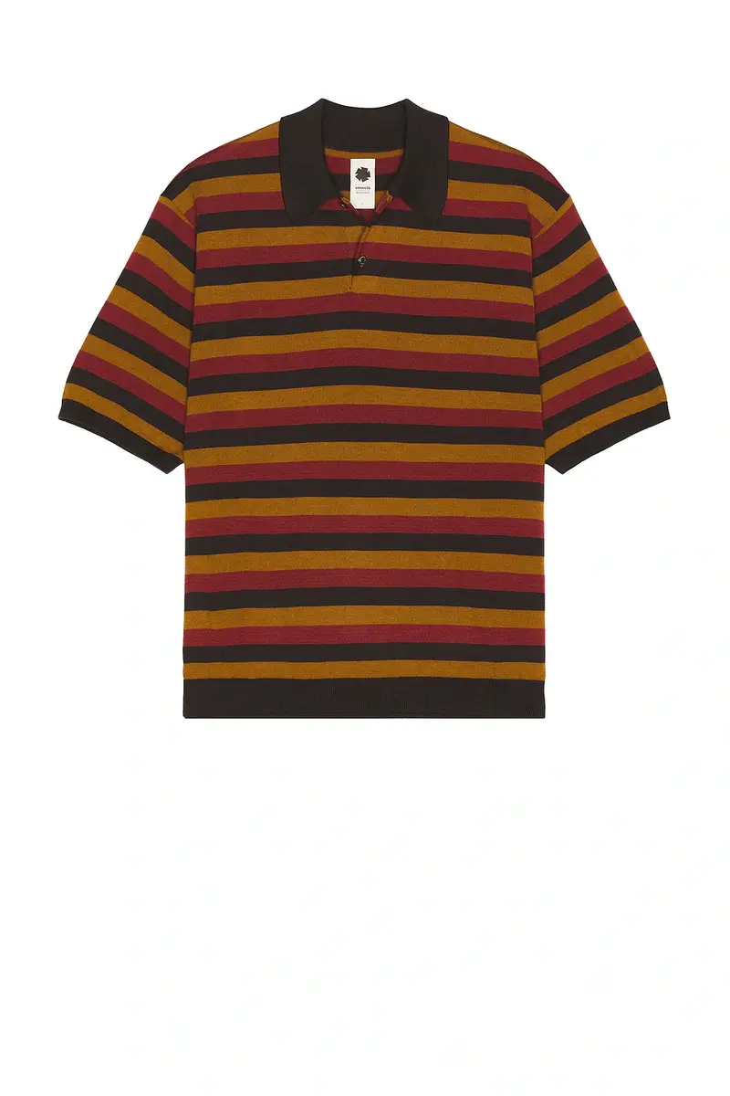 vowels Long Sleeve Knitted Stripe Polo | Thumbnail 4 vowels Long Sleeve Knitted Stripe Polo | Thumbnail 4