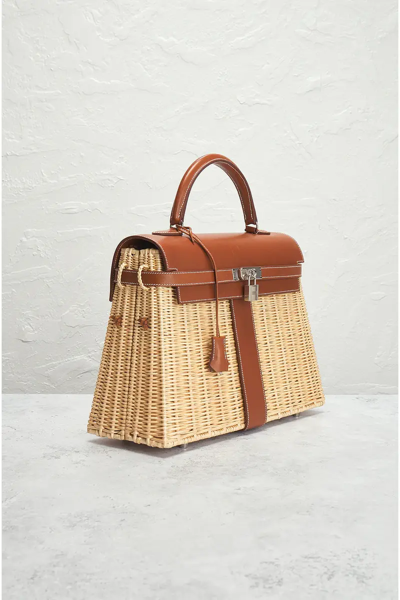 HERMÈS Hermes Wicker Kelly Picnic 35 Handbag | Thumbnail 4 HERMÈS Hermes Wicker Kelly Picnic 35 Handbag | Thumbnail 4