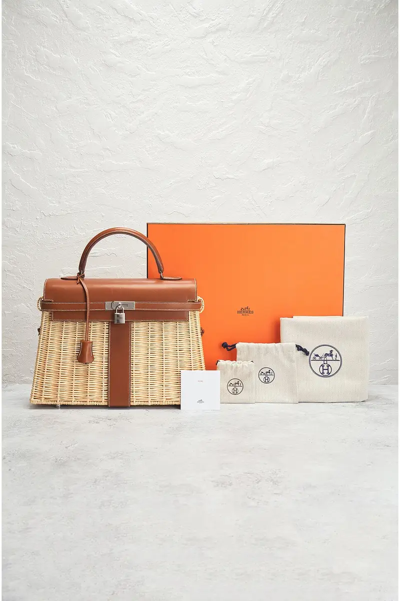 HERMÈS Hermes Wicker Kelly Picnic 35 Handbag | Thumbnail 9 HERMÈS Hermes Wicker Kelly Picnic 35 Handbag | Thumbnail 9
