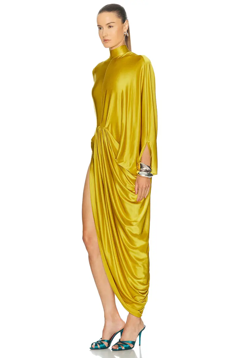 Burc Akyol Satin Vestale Dress | Thumbnail 3 Burc Akyol Satin Vestale Dress | Thumbnail 3